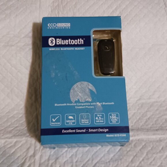 Wireless Bluetooth Headset Eco Sound Engineering Model ECO-V268 Black - Picture 3 of 13
